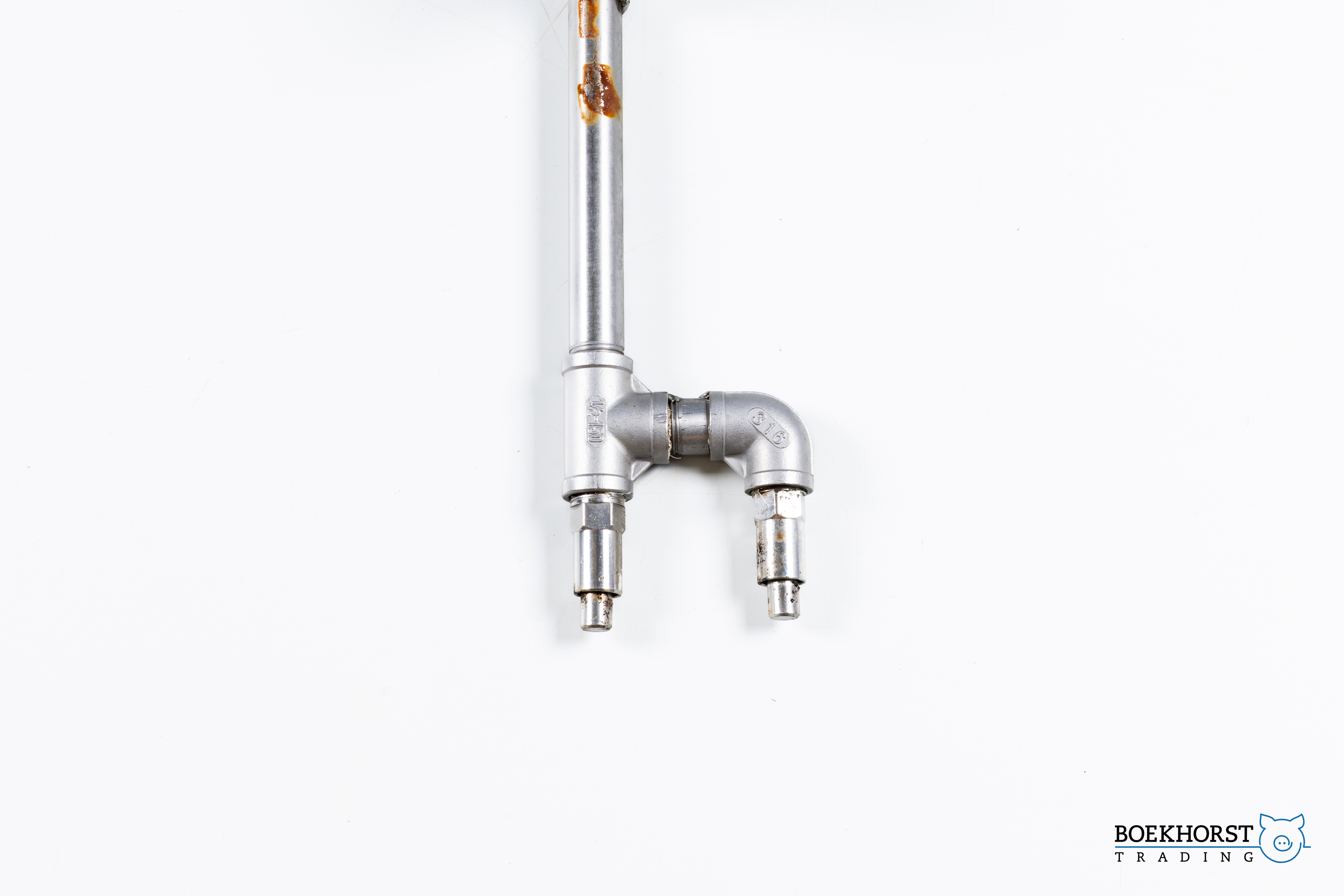 RVS waterleiding met duo pen nippel